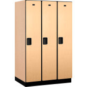 Salsbury Extra Wide Designer Wood Locker 21364 - Single Tier 3 Wide 15x24x72 Maple