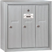 3500 Series 4B+ Vertical Mailbox, 3 Doors, Surface Mounted, Aluminum, USPS Access