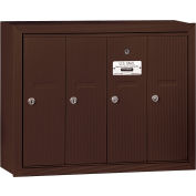 3500 Series 4B+ Vertical Mailbox, 4 Doors, Surface Mounted, Bronze, USPS Access