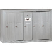 3500 Series 4B+ Vertical Mailbox, 5 Doors, Surface Mounted, Aluminum, USPS Access
