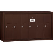 3500 Series 4B+ Vertical Mailbox, 6 Doors, Surface Mounted, Bronze, USPS Access