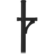 Deluxe Post 4370BLK - 1 Sided, In-Ground Mounted, for Roadside Mailbox, Black