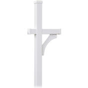 Deluxe Post 4370WHT - 1 Sided, In-Ground Mounted, for Roadside Mailbox, White