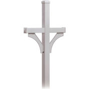 Deluxe Post 4372SLV - 2 Sided, In-Ground Mounted, for Roadside Mailboxes, Silver