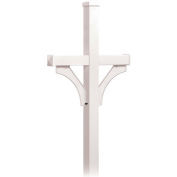 Deluxe Post 4372WHT - 2 Sided, In-Ground Mounted, for Roadside Mailboxes, White
