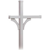 Deluxe Post 4373SLV - 2 Sided, In-Ground Mounted, for (3) Roadside Mailboxes, Silver