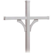 Deluxe Post 4374SLV - 2 Sided, In-Ground Mounted, for (4) Roadside Mailboxes, Silver