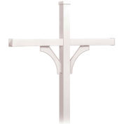Deluxe Post 4374WHT - 2 Sided, In-Ground Mounted, for (4) Roadside Mailboxes, White