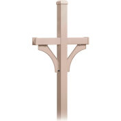 Deluxe Mailbox Post 4872BGE - 2 Sided for (2) Mailboxes, In-Ground Mounted, Beige