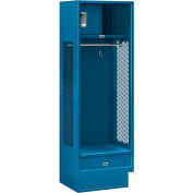 Salsbury Gear Metal Locker 70018 - Open Access 24"W x 18"D x 72"H Blue Assembled