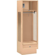 Salsbury Gear Metal Locker 70018 - Open Access 24"W x 18"D x 72"H Tan Assembled