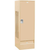 Salsbury Gear Metal Locker 71024 - Solid Door 24"W x 24"D x 72"H Tan Unassembled