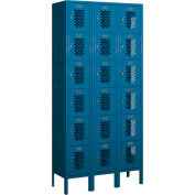 Salsbury Vented Metal Locker 76362 - Six Tier 3 Wide 12"W x 12"D x 12"H Blue Assembled