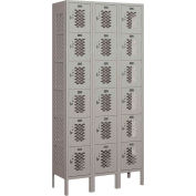 Salsbury Vented Metal Locker 76362 - Six Tier 3 Wide 12"W x 12"D x 12"H Gray Assembled