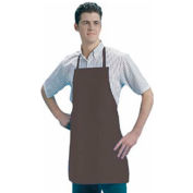 San Jamar 604VBA-BR, Heavyweight Bib Apron, Vinyl, Brown, 25" x 28"