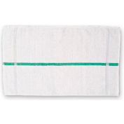 Chef Revival HTI15GS - Bar Towel, 15" x 25, Oversized, Extra Long, White W/Green Stripe - Pack of 12