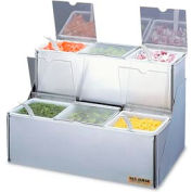 San Jamar® EZ-Chill Stepped Condiment Center w/Notched Lids, 6 Qts.