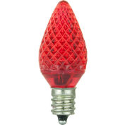 Sunlite 80702-SU C7/LED/0.4W/C/R/6PK 0.4W C7 Colored Night Light, Candelabra Base Bulb, Red - Pkg Qty 20
