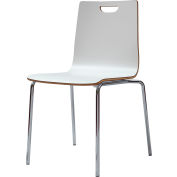 Storlie Laminated Wood Stacking Chair - White - Aria Series - Pack of 4
