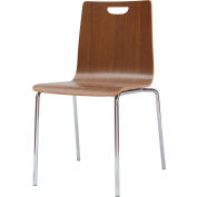 Storlie Laminated Wood Stacking Chair - Walnut - Aria Series - Pack of 4