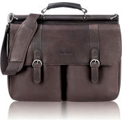 Solo® Laptop Portfolio, D5353, For 16" Notebook, 16-1/2"W X 5"D X 13"H, Leather, Espresso