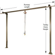 250 lb. Capacity, Spanco, Monorail System, 8' Runway Length, 10' Trolley Clevis Height, 2 Columns
