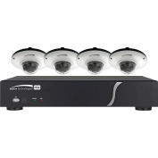 Speco ZIPL4D1 4-Channel Plug & Play NVR and IP Kit, 4 Dome Cameras, 1TB