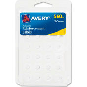 Avery® Permanent Reinforcement Labels, 1/4"W x 1/4"H, White, 560/PK