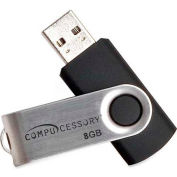 Compucessory 26466 Password Protected USB 2.0 Flash Drive, 8 GB, Black