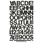 Chartpak Vinyl Letters & Numbers, CHA01030, 1"H, Black, Helvetica Font, 88 Pcs