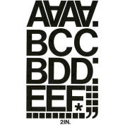 Chartpak Vinyl Letters & Numbers, CHA01050, 2"H, Black, Helvetica Font, 77 Pcs