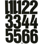Chartpak Vinyl Numbers, CHA01193, 4"H, Black, Helvetica Font, 23 Pcs