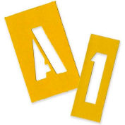 Chartpak Painting Letters & Numbers Stencil, CHA01555, 2"H, Yellow, Gothic Font, 35/Set