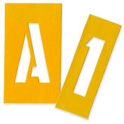 Chartpak Painting Letters & Numbers Stencil, CHA01560, 3"H, Yellow, Gothic Font, 35/Set