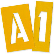 Chartpak Painting Letters & Numbers Stencil, CHA01565, 4"H, Yellow, Gothic Font, 35/Set