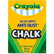Crayola Anti-Dust Chalk - White, 12/Box