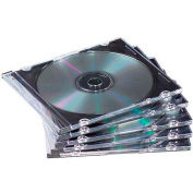 Fellowes® Thin Jewel Case, 98335, 5-3/8" X 3/16" X 4-15/16", 100/Pk, Black/Clear