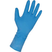 Genuine Joe Industrial Grade Latex Gloves, 14 Mil, Powdered, M, Dark Blue, 50/Box, GJO15378