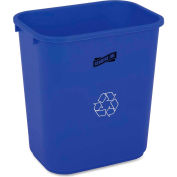 Genuine Joe Recycle Wastebasket 7 Gal. 15"H X 14-1/2"W Blue/White - GJO57257