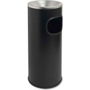 Genuine Joe Fire Safe Ashtray Receptacle 3 Gal. Stainless Steel Black/Aluminum - GJO58884