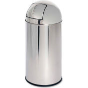 Genuine Joe Classic Round Top Receptacle 12 Gal. Stainless Steel - GJO58885