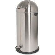 Genuine Joe Round-Top Pedal Receptacle Bin 13-1/2 Gal. Stainless Steel - GJO58888