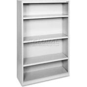 Lorell Fortress Series 4-Shelf Bookcase, LLR41286, 13"W x 34-1/2"D x 60"H, Light Gray