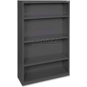 Lorell Fortress Series 4-Shelf Bookcase, LLR41288, 13"W x 34-1/2"D x 60"H, Black