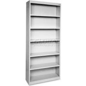 Lorell Fortress Series 6-Shelf Bookcase, LLR41292, 13"W x 34-1/2"D x 82"H, Light Gray