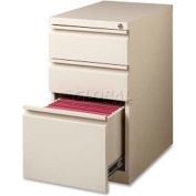 Lorell 3-Drawer Mobile File Pedestal, LLR49526,15"W x 22.9"D x 27-3/4"H, Putty
