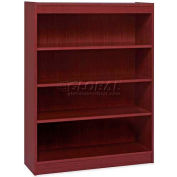 Lorell® 4-Shelf Panel End Hardwood Veneer Bookcase, 36"W x 12"D x 48"H, Mahogany