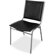 Lorell® Padded Armless Stacking Chair, 20-3/4"W x 19-1/2"D x 35-5/8"H, Black, 4/Carton