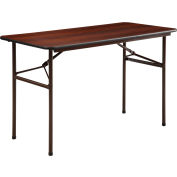 Lorell® Economy Melamine Top Folding Table, 48"L x 24"W x 29"H, Mahogany