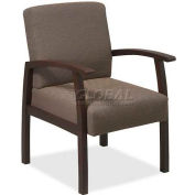 Lorell® Deluxe Fabric Guest Chair, 24"W x 25"D x 35-1/2"H, Expresso Frame/Taupe Seat